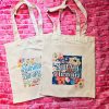 Floral Canvas Tote Bag • Still Not Thriving, Mental Health Statement – Say It Louder – Handmade By Shessocrafty Goods