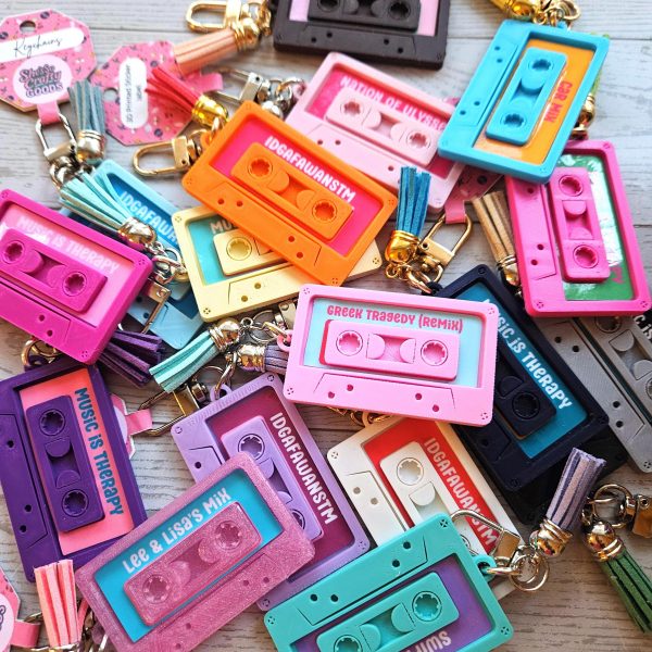 Cassette Tape Keychain – Custom Nfc Spotify Playlist Charm – Music Fan Gift – Keychains – Handmade By Shessocrafty Goods