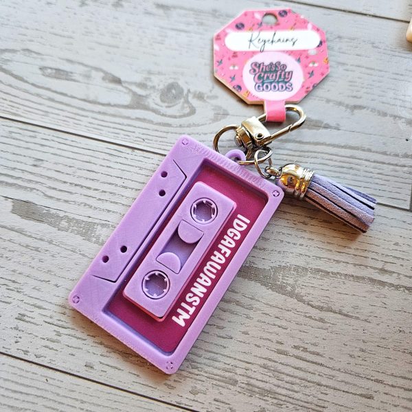 Nfc Smart Cassette Keychain – Tap To Share Spotify Playlist Or Contact Info – Tech Gift – Keychains – Handmade By Shessocrafty Goods