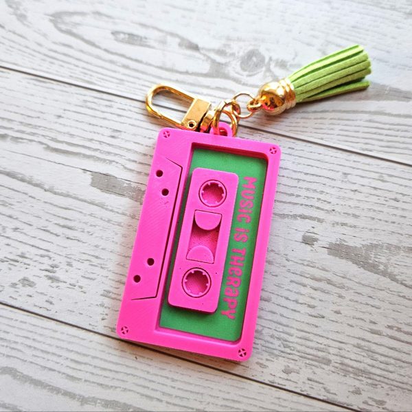 Nfc Smart Cassette Keychain – Tap To Share Spotify Playlist Or Contact Info – Tech Gift – Keychains – Handmade By Shessocrafty Goods