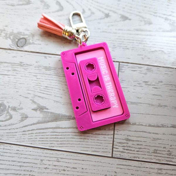 Retro 80S 90S Cassette Keychain – Nfc Smart Mixtape – Nostalgic Music Lover Gift – Keychains – Handmade By Shessocrafty Goods