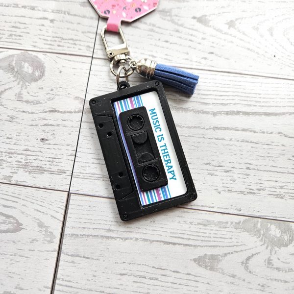 Cassette Tape Keychain – Custom Nfc Spotify Playlist Charm – Music Fan Gift – Keychains – Handmade By Shessocrafty Goods