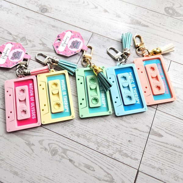 il_fullxfull.7684043780_nysg Pastel Cassette Keychain – Programmable Nfc Mixtape Charm – Music Lover Gift – Keychains – Handmade By Shessocrafty Goods