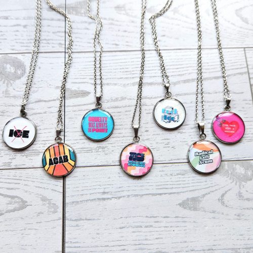 Activist Stainless Steel Pendant Necklace, Political Statement Jewelry, Protest Leftist Gift – Jewelry – Handmade by ShesSoCrafty Goods