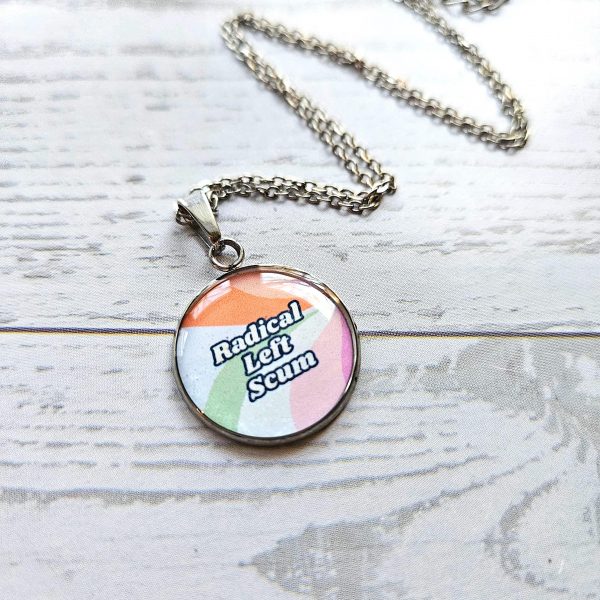 Activist Stainless Steel Pendant Necklace, Political Statement Jewelry, Protest Leftist Gift – Jewelry – Handmade By Shessocrafty Goods