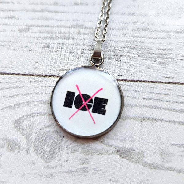 Activist Stainless Steel Pendant Necklace, Political Statement Jewelry, Protest Leftist Gift – Jewelry – Handmade By Shessocrafty Goods
