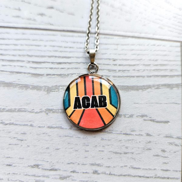 Activist Stainless Steel Pendant Necklace, Political Statement Jewelry, Protest Leftist Gift – Jewelry – Handmade By Shessocrafty Goods