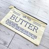 Butter Stick Canvas Zip Pouch, Retro Foodie Makeup Bag, 3D Printed Zipper Pull – Totes – Handmade by ShesSoCrafty Goods