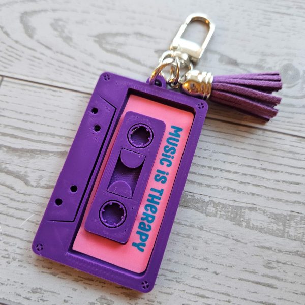Nfc Smart Cassette Keychain – Tap To Share Spotify Playlist Or Contact Info – Tech Gift – Keychains – Handmade By Shessocrafty Goods