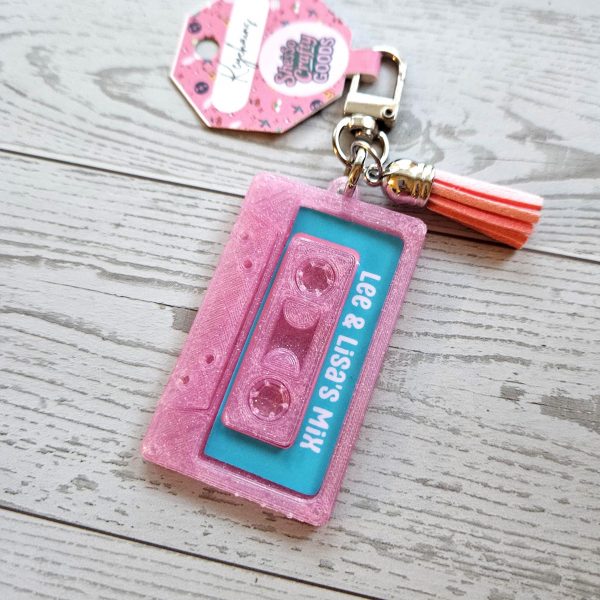 Nfc Smart Cassette Keychain – Tap To Share Spotify Playlist Or Contact Info – Tech Gift – Keychains – Handmade By Shessocrafty Goods