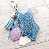 Opalite Era Showgirl Bag Charm • Custom Lyric Engraved Heart Or Glow-In-The-Dark Lightning Bolt – Vigilante Shit - For The Swifties – Handmade By Shessocrafty Goods
