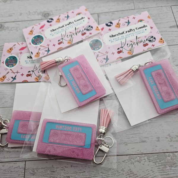 Nfc Smart Cassette Keychain – Tap To Share Spotify Playlist Or Contact Info – Tech Gift – Keychains – Handmade By Shessocrafty Goods