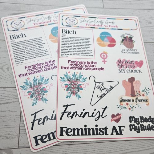 Feminist AF Sticker Sheet - Empowering Intersectional Feminism Decals – Say It Louder – Handmade by ShesSoCrafty Goods