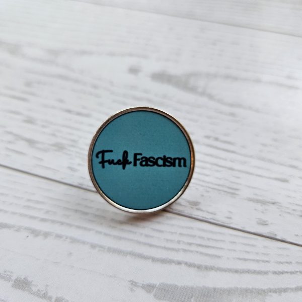 il_fullxfull.7823249364_tv58 Fuck Fascism | Stainless Steel Protest Badge | Progressive Political Accessory – Pins &Amp; Pin-Back Buttons – Handmade By Shessocrafty Goods