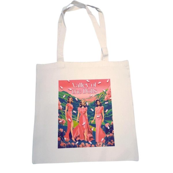 il_fullxfull.7825628517_nqg4 Valley Of The Dolls Tote Bag, Retro 60S Canvas Book Lover Accessory – Bookish – Handmade By Shessocrafty Goods