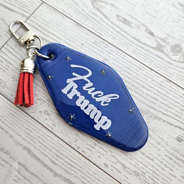 il_fullxfull.7826403836_4s0c-1 F*Ck Trump Resin Motel Keychain Bold Political Statement Accessory – Keychains – Handmade By Shessocrafty Goods