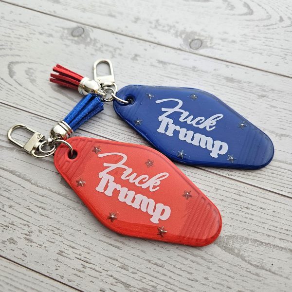 il_fullxfull.7826405112_5xba-1 F*Ck Trump Resin Motel Keychain Bold Political Statement Accessory – Keychains – Handmade By Shessocrafty Goods
