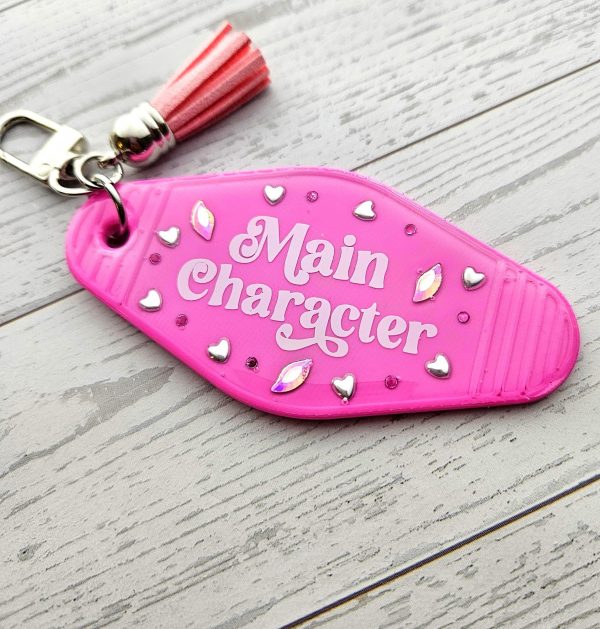 il_fullxfull.7835048938_4780-2 Main Character Motel Keychain | Retro Hotel Tag, Rhinestone Tassel Charm – Keychains – Handmade By Shessocrafty Goods