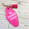 il_fullxfull.7835074531_8um7-2 Big Feminist Energy Motel Keychain | Retro Rhinestone Bag Charm – Keychains – Handmade By Shessocrafty Goods