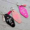 Retro Motel Keychain | Do It For The Plot | Rhinestones, Tassel Accent – Keychains – Handmade By Shessocrafty Goods