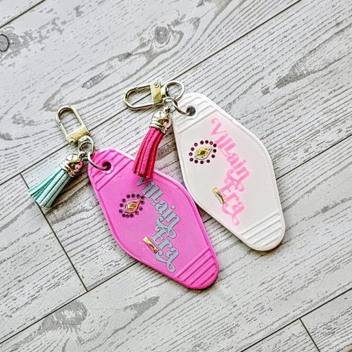 Villain Era Motel Keychain Rhinestone Evil Eye Tassel Resin Key Tag – Keychains – Handmade by ShesSoCrafty Goods