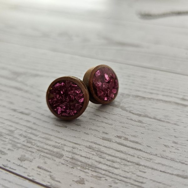 Hot Pink Wood Resin Heart Necklace And Earring Set | Handmade Jewelry – Jewelry – Handmade By Shessocrafty Goods