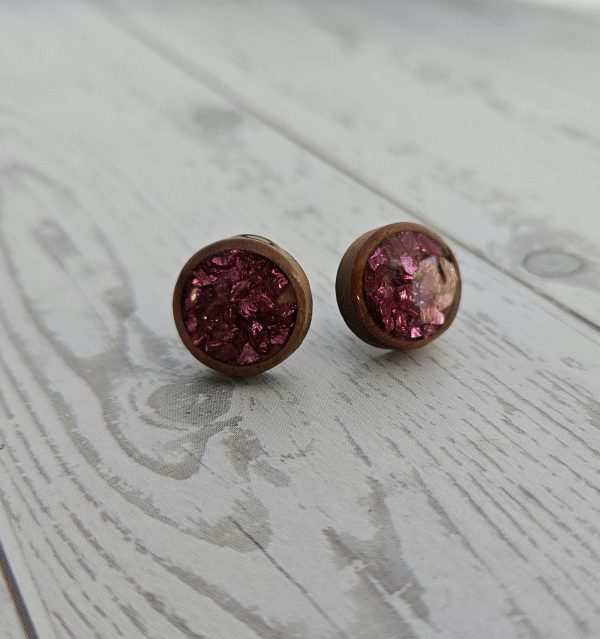 Hot Pink Wood Resin Heart Necklace And Earring Set | Handmade Jewelry – Jewelry – Handmade By Shessocrafty Goods