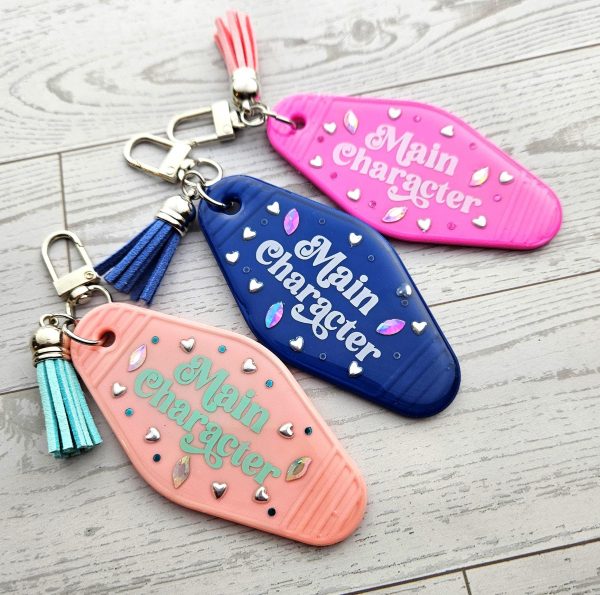il_fullxfull.7882995207_hvb6-2 Main Character Motel Keychain | Retro Hotel Tag, Rhinestone Tassel Charm – Keychains – Handmade By Shessocrafty Goods