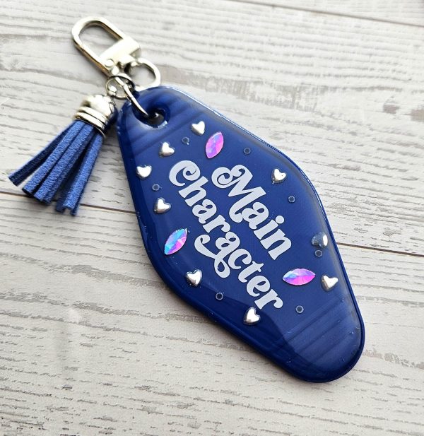 il_fullxfull.7882997233_1cue-2 Main Character Motel Keychain | Retro Hotel Tag, Rhinestone Tassel Charm – Keychains – Handmade By Shessocrafty Goods