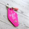 Retro Motel Keychain | Do It For The Plot | Rhinestones, Tassel Accent – Keychains – Handmade By Shessocrafty Goods