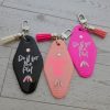Retro Motel Keychain | Do It For The Plot | Rhinestones, Tassel Accent – Keychains – Handmade By Shessocrafty Goods