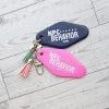 NPC Behavior Resin Motel Keychain, Funny Meme Bag Charm, Sarcastic Gift for Her – Keychains – Handmade by ShesSoCrafty Goods