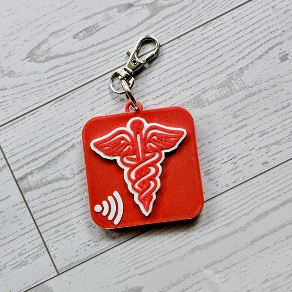 il_fullxfull.7912343623_88bp Nfc Emergency Tag | 3D Printed Medical Id Keychain For Kids And Adults β Keychains β Handmade By Shessocrafty Goods