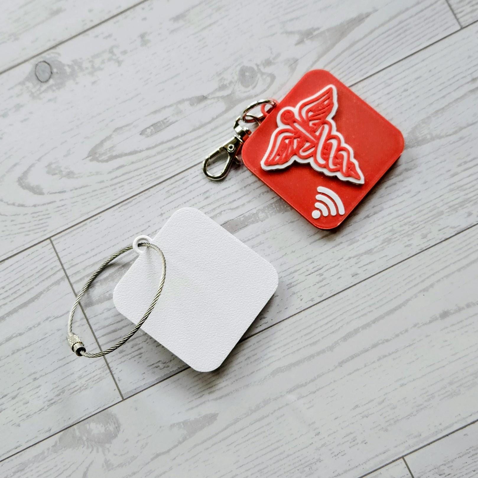 NFC Medical ID Keychain: 3D Printed Caduceus Smart Tag for Emergency Info Nfc Medical Id Keychain: 3D Printed Caduceus Smart Tag For Emergency Info β Keychains β Handmade By Shessocrafty Goods