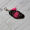 Pink Pony Club Motel Keychain With Crystals — Black Pink Rhinestone Bag Charm – Keychains – Handmade By Shessocrafty Goods