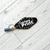 il_fullxfull.7915791987_bj1e Catching Print Motel Keychain — Funny Cheeky Bag Charm With Studs And Tassel – Keychains – Handmade By Shessocrafty Goods