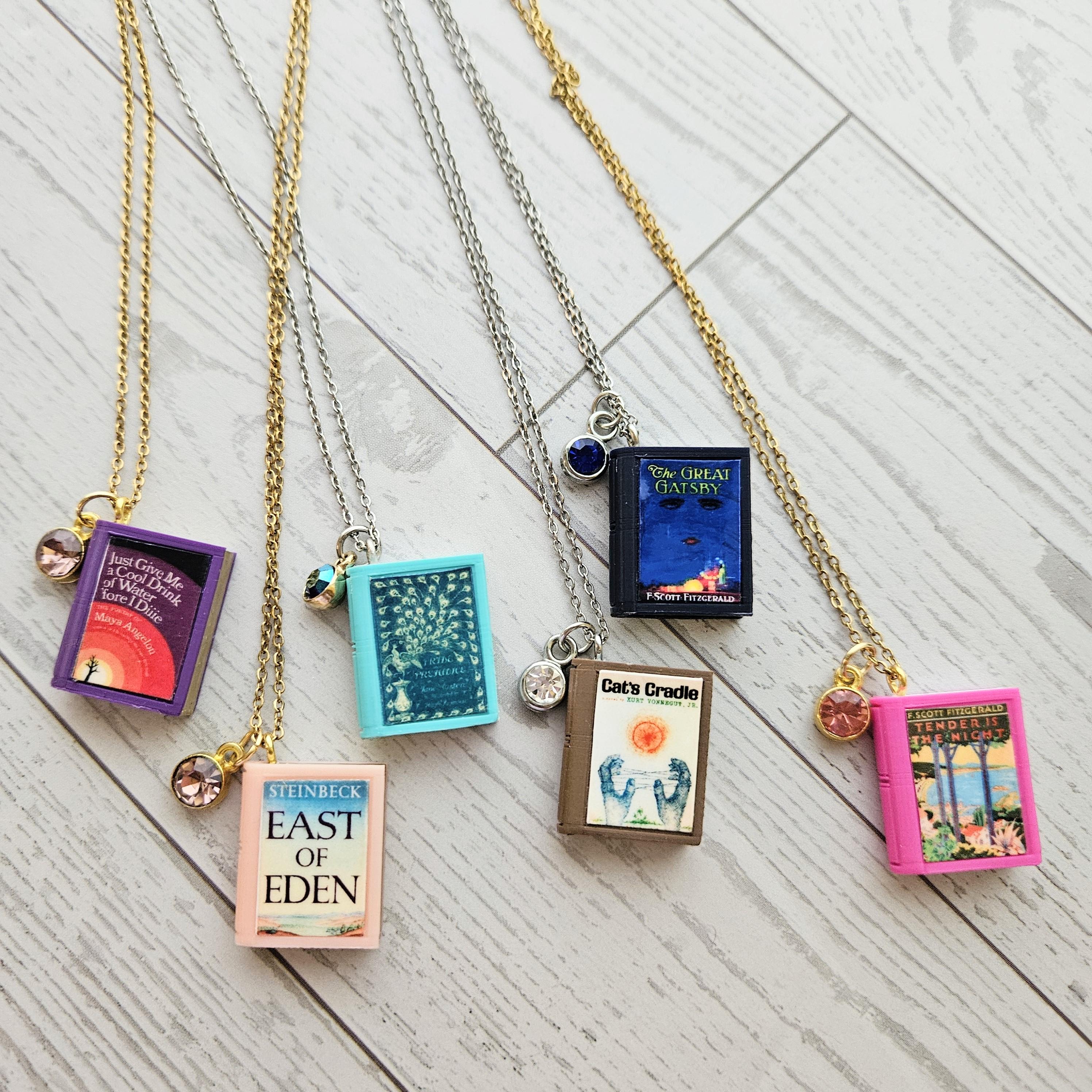 Custom Miniature Book Necklace, Personalized Book Lover Gift, Bookish Jewelry – Bookish – Handmade by ShesSoCrafty Goods