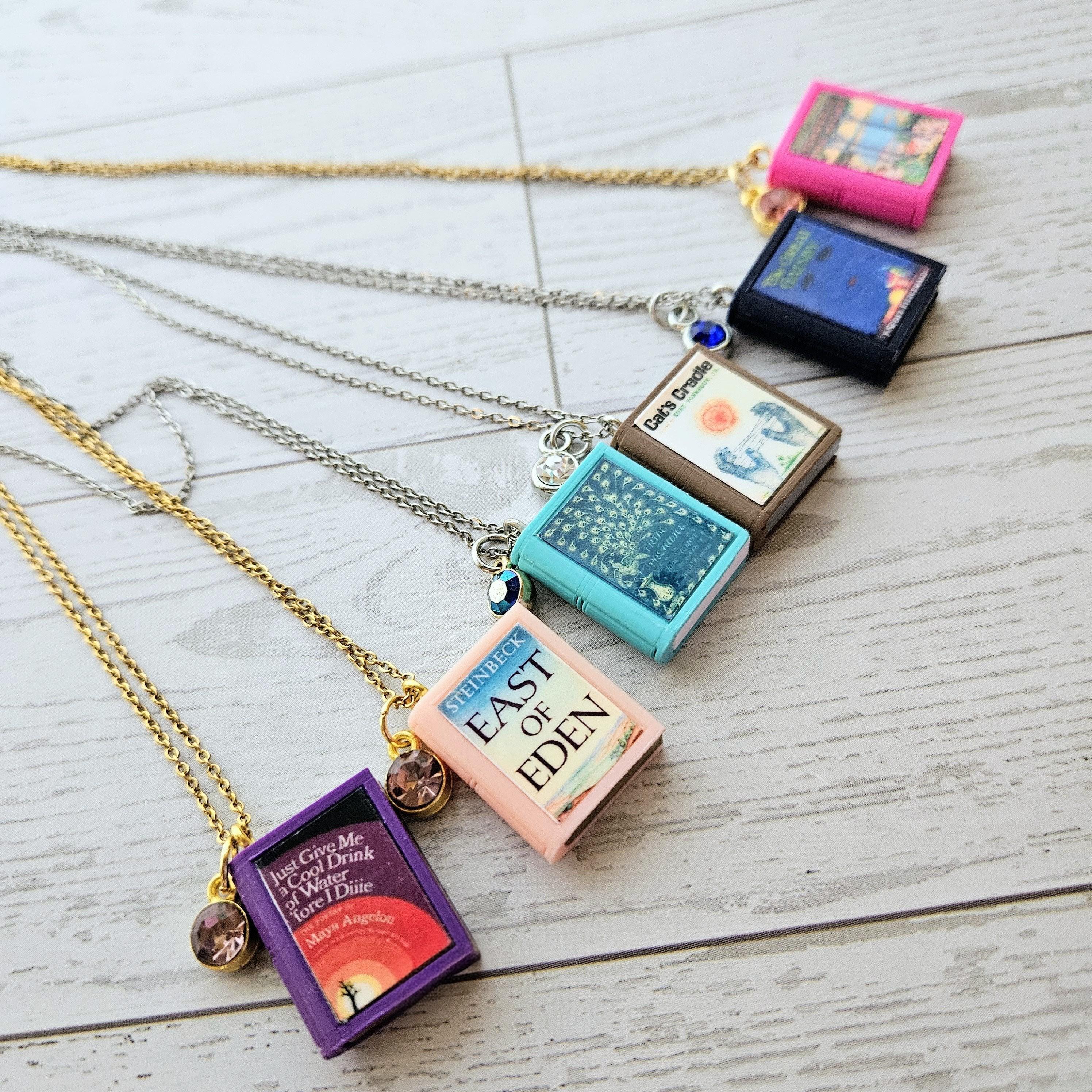 Custom Miniature Book Necklace, Personalized Book Lover Gift, Bookish Jewelry – Bookish – Handmade By Shessocrafty Goods