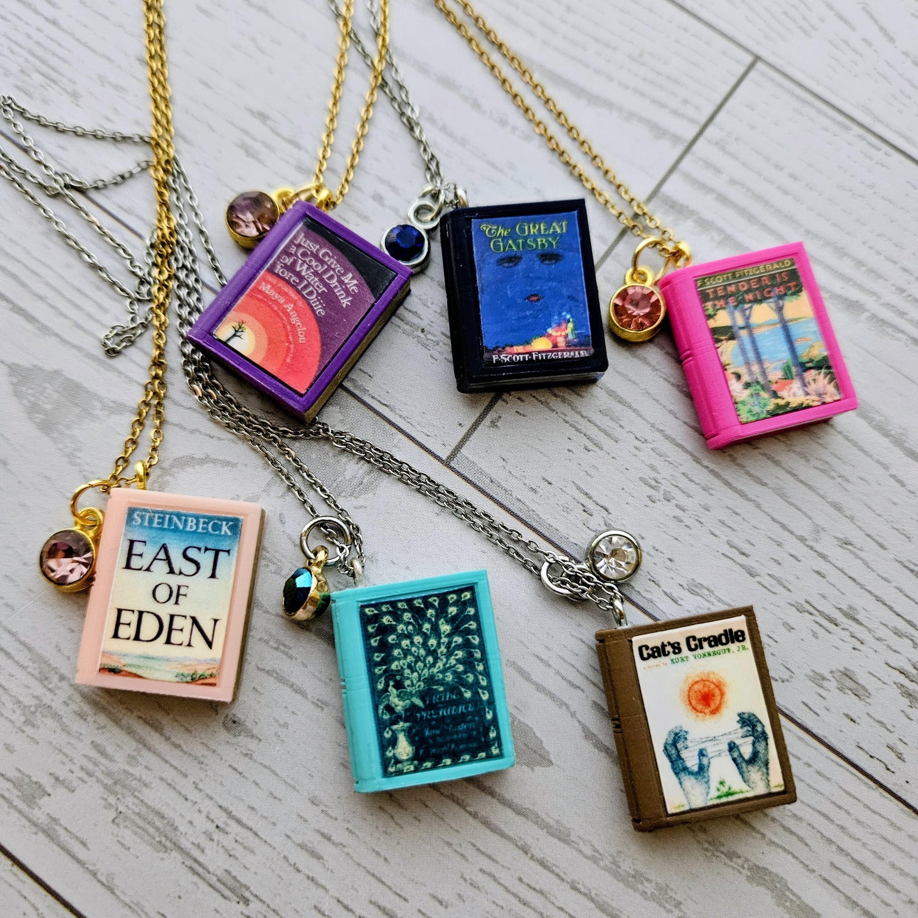 Custom Miniature Book Necklace, Personalized Book Lover Gift, Bookish Jewelry – Bookish – Handmade By Shessocrafty Goods