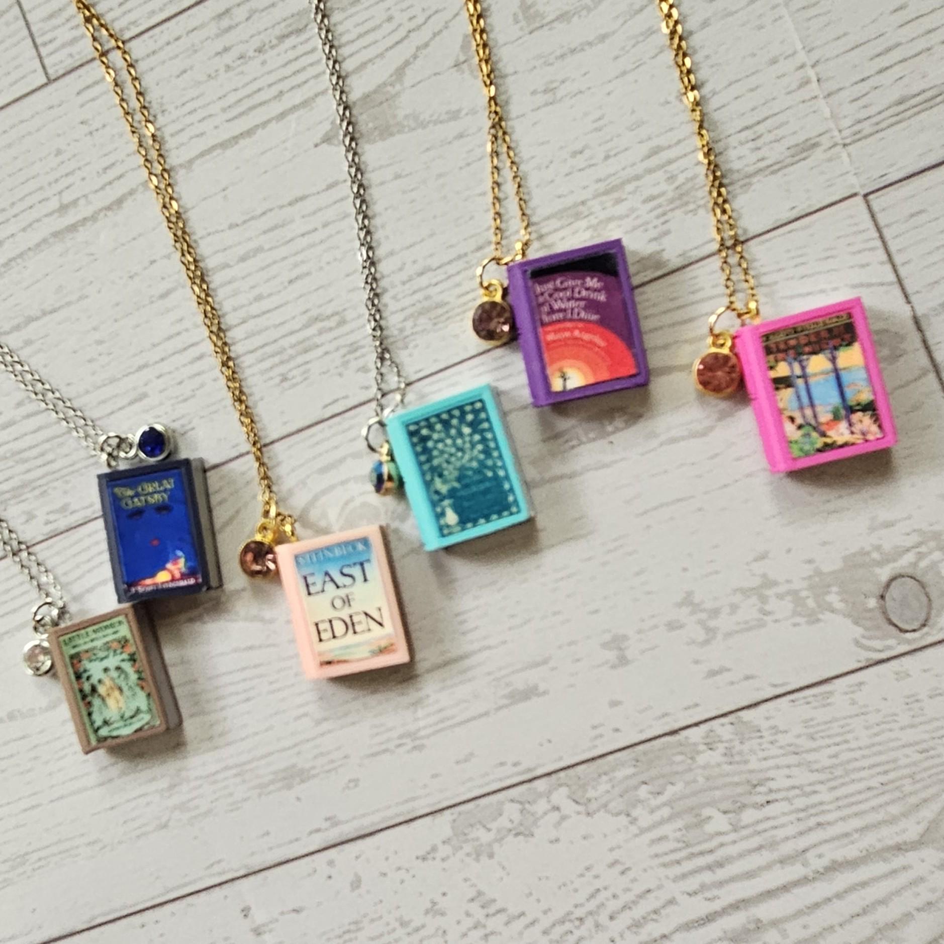 Custom Miniature Book Necklace, Personalized Book Lover Gift, Bookish Jewelry – Bookish – Handmade By Shessocrafty Goods