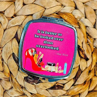 Mae West Compact Mirror, Retro Glamour Quote Pocket Mirror, Vintage Hollywood Purse Mirror – Hand & Pocket Mirrors – Handmade by ShesSoCrafty Goods
