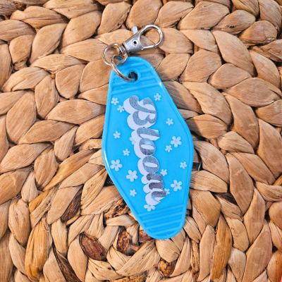 Y2K Flower Motel Keychain: Retro Bloom Bag Charm, 70s Groovy Accessory – Keychains – Handmade by ShesSoCrafty Goods