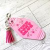 Pink Pony Club Motel Keychain — Pastel Pink Rhinestone Tassel Bag Charm – Uncategorized – Handmade by ShesSoCrafty Goods