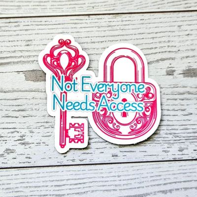 Boundaries and Consent Sticker – Key & Lock Design, Waterproof Vinyl Decal – Say It Louder – Handmade by ShesSoCrafty Goods