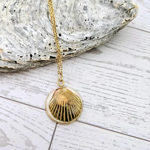 il_fullxfull.7581652572_hj56 Real Scallop Shell Necklace β 18K Gold Plated Coastal Pendant, Beach Jewelry β Jewelry β Handmade by ShesSoCrafty Goods