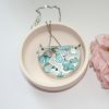 Handmade Concrete Pendant Necklace: Blue Iridescent Stone Inlay, Silver Chrome Accent – Jewelry – Handmade by ShesSoCrafty Goods