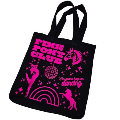 Pink Pony Club Tote Bag: Glow-in-the-Dark, XL Capacity – Totes – Handmade by ShesSoCrafty Goods
