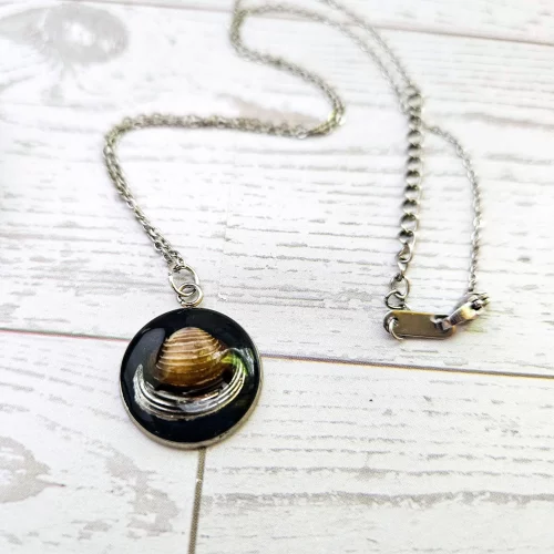 il_fullxfull.7581682046_4i4y Real River Clam Shell Necklace – Handmade Coastal Pendant with Silver Tip – One of a Kind – Jewelry – Handmade by ShesSoCrafty Goods