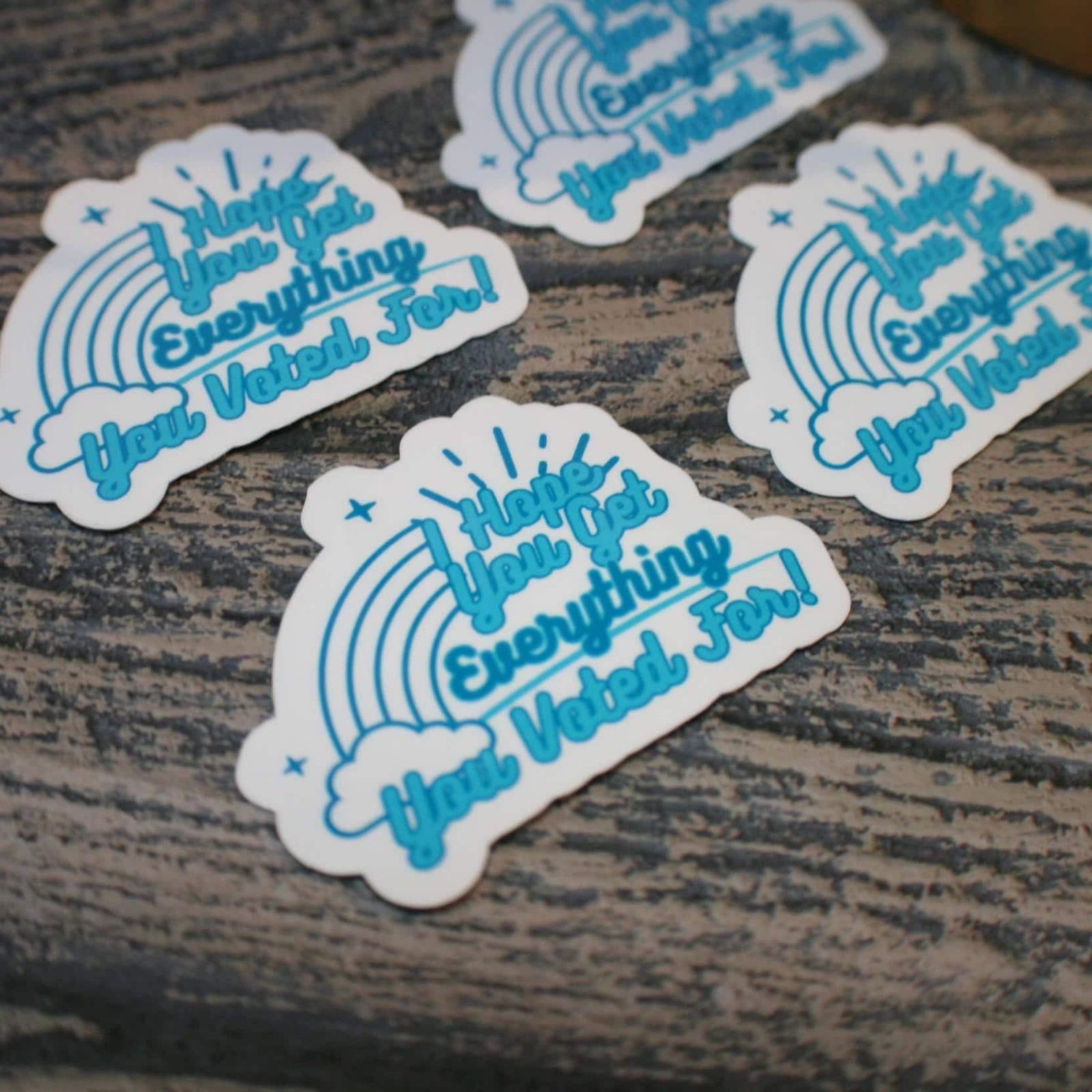 I Hope You Get Everything You Voted For Sticker, Sarcastic Political Decal I Hope You Get Everything You Voted For Sticker, Sarcastic Political Decal β Say It Louder β Handmade by ShesSoCrafty Goods