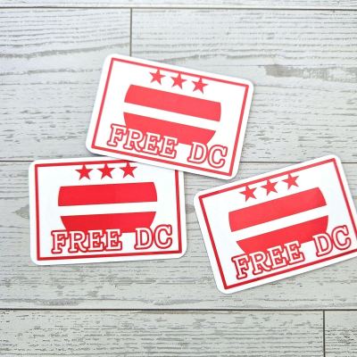 Free DC Vinyl Sticker: Washington DC Protest Art - Weatherproof – Say It Louder – Handmade by ShesSoCrafty Goods